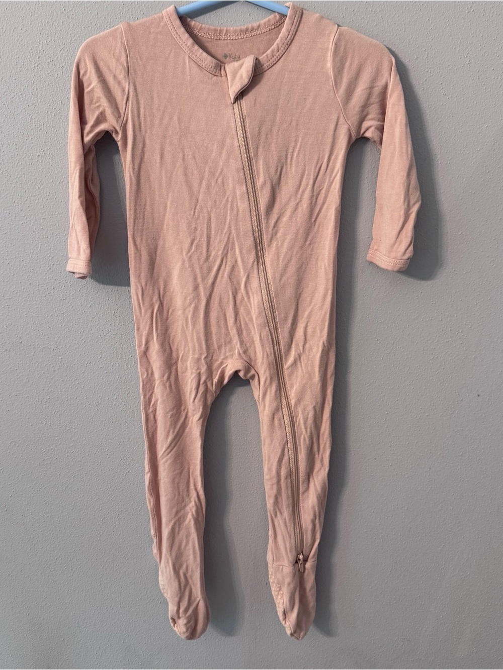 Kyte Baby Bamboo Footie Sleeper‎ Blush Pink 6-12 Months Dual Zipper Pajamas